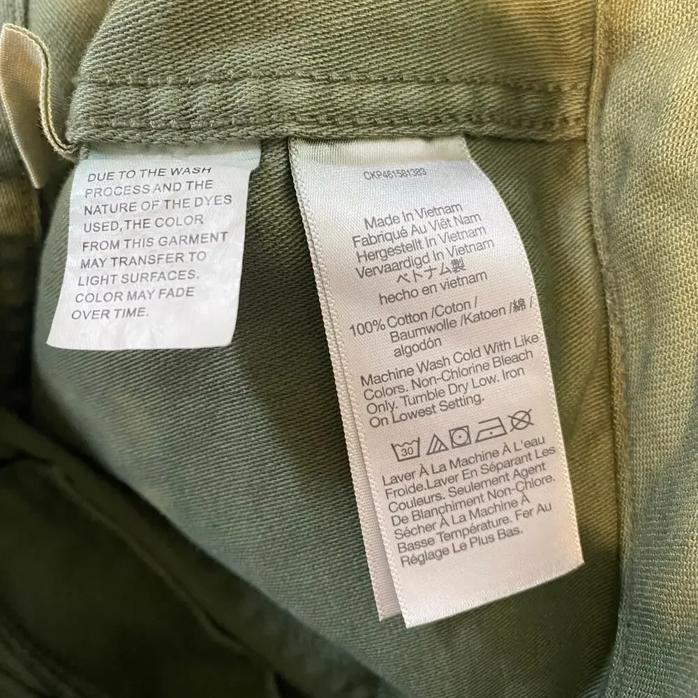 Madewell Griff Tapered Fatigue Pants Womens Size 26P Green 100% Cotton Normcore - Picture 4 of 5